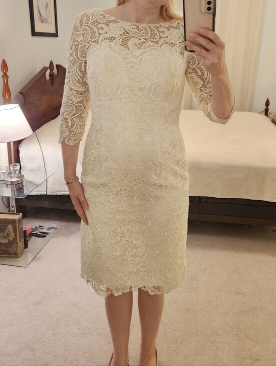 Dresses & Skirts - Lace Sheath Dress with Three-Quarter Sleeves